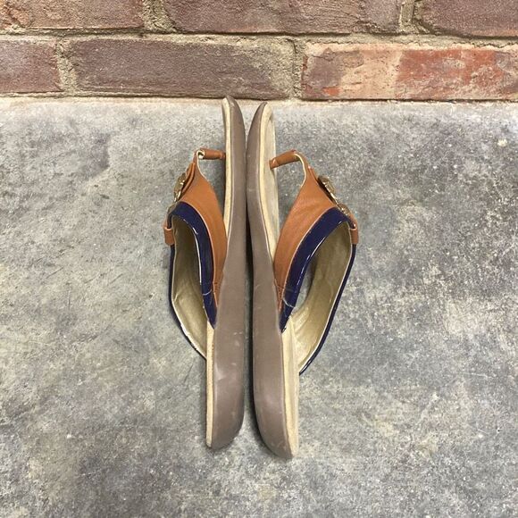 Bandolino BDJANETTE Tan & Navy Flip Flip Sandal Size 7.5 - Picture 7 of 12
